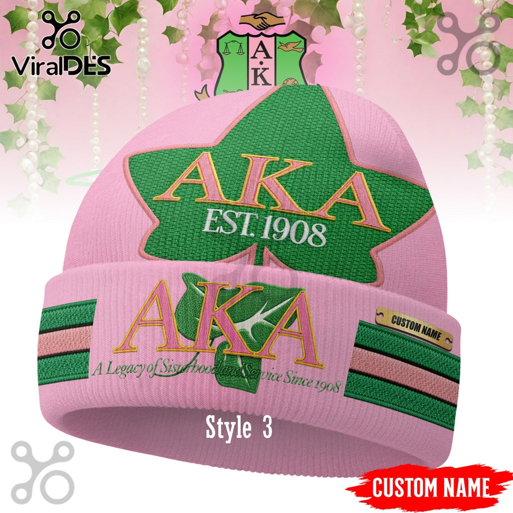 Alpha Kappa Alpha Custom Name Beanie Hat