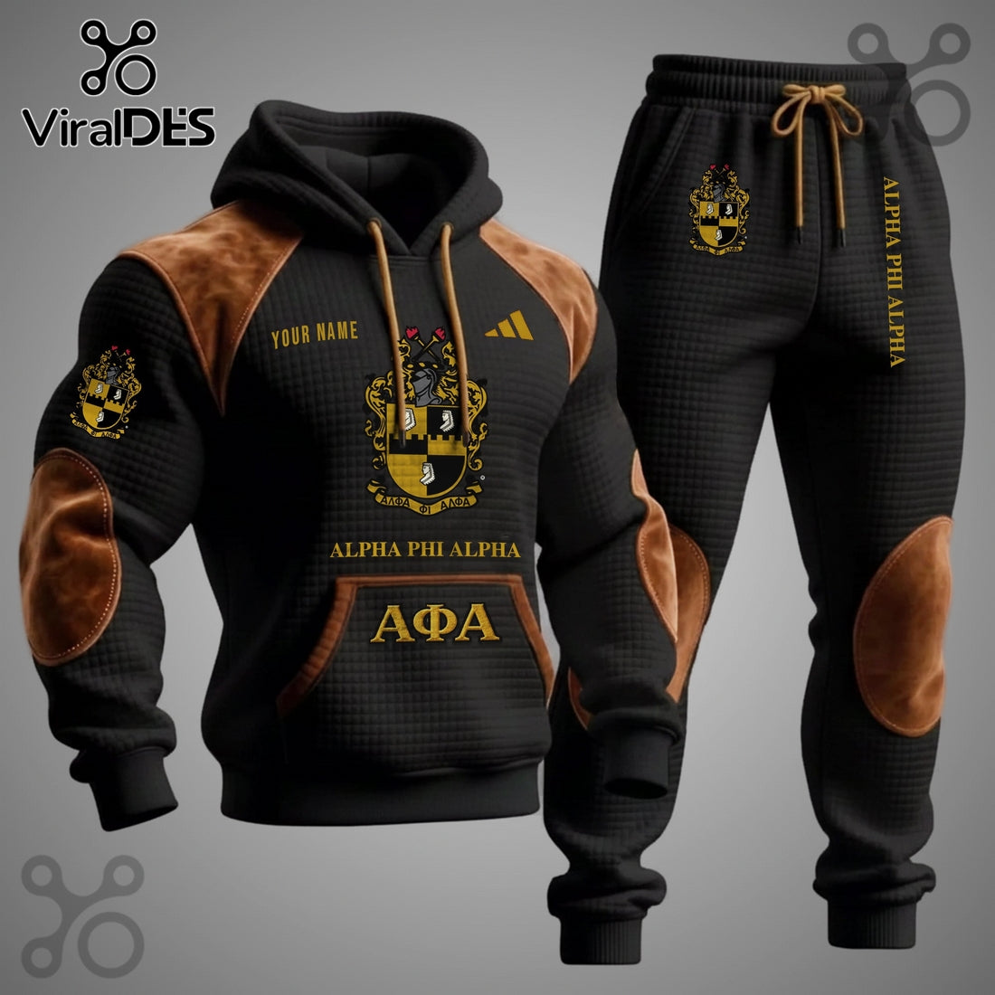 Alpha Phi Alpha Personalized Premium Quilted Hoodie