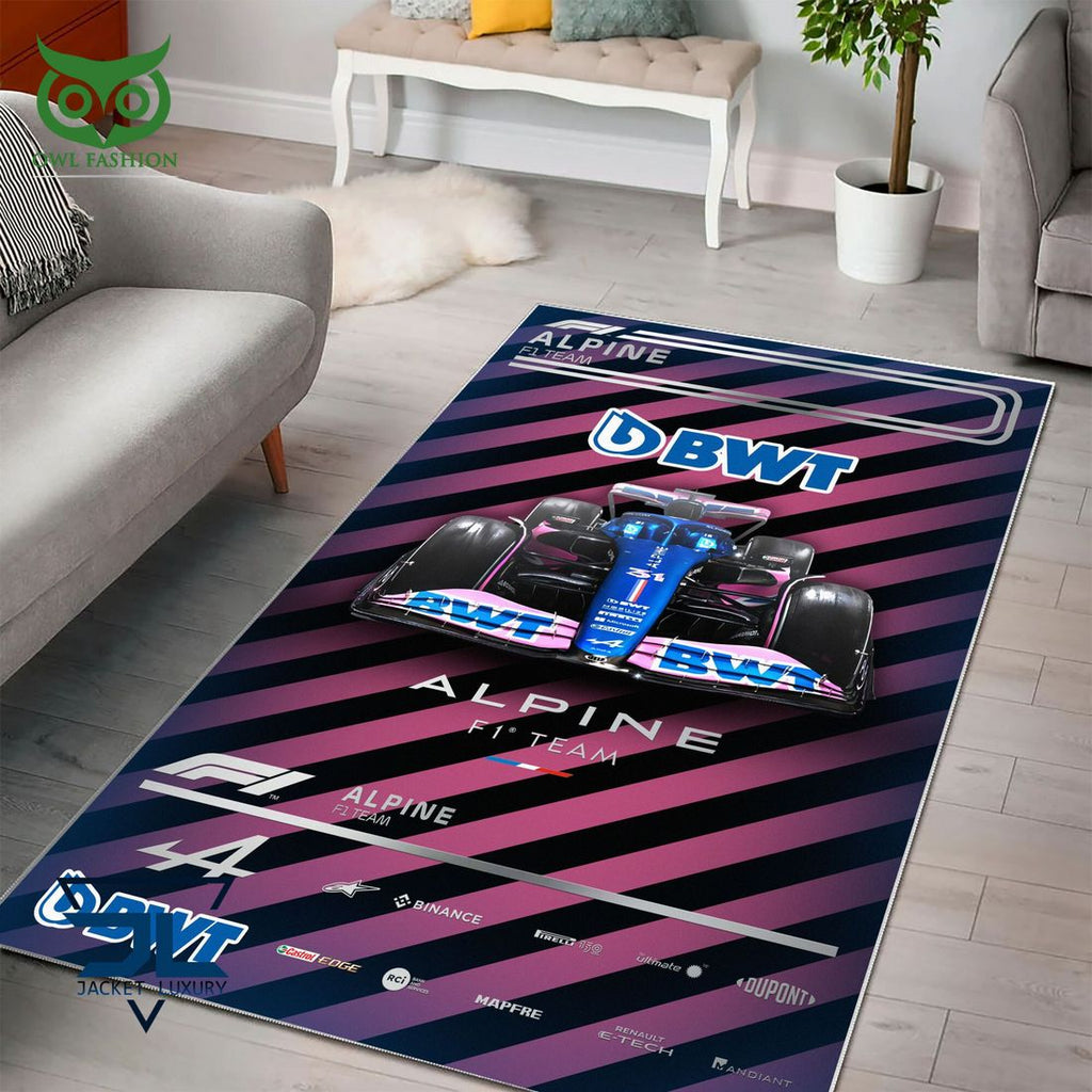 Alpine F1 Team Black Pink Carpet Rug