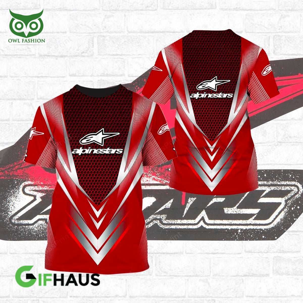 Alpinestars Sport Brand Red Golf 3D Tshirt