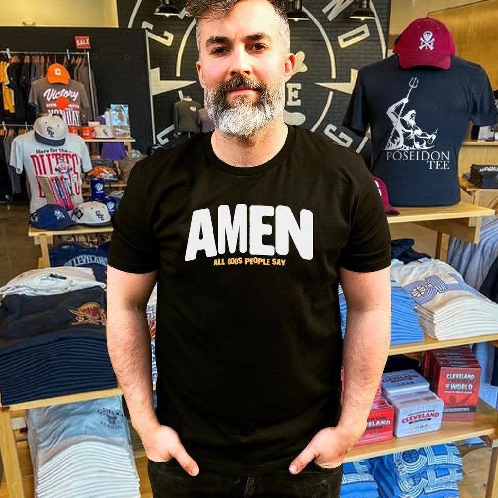 Amen Brown All God’s People Say T-shirt