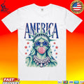 America Statue Of Liberty Blowing Bubble Gum 4th Of July T-shirt
