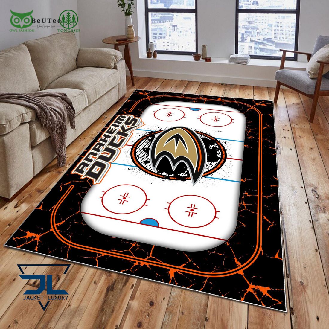 Anaheim Ducks NHL Hockey Team Carpet Rug