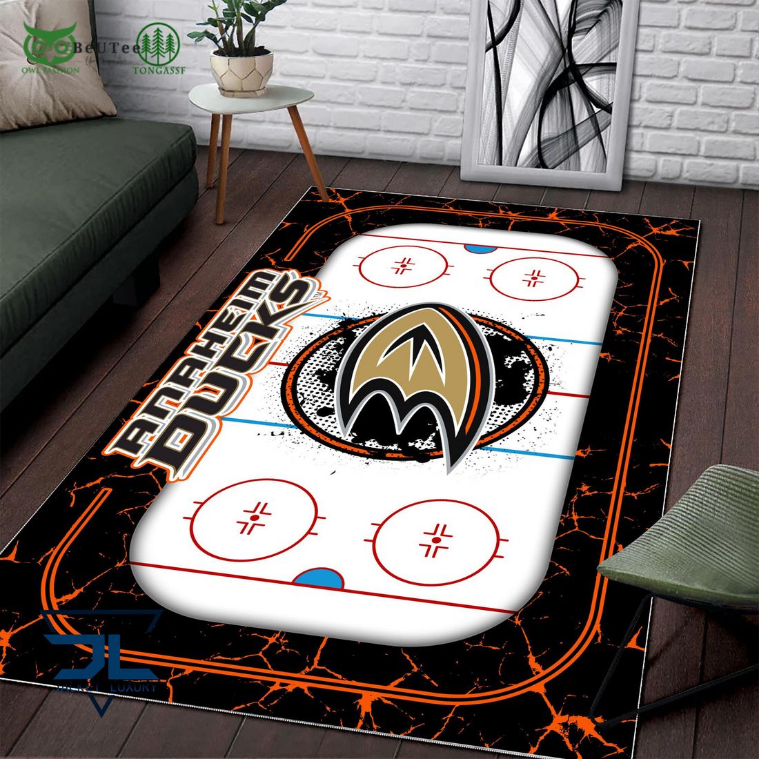 Anaheim Ducks NHL Hockey Team Carpet Rug