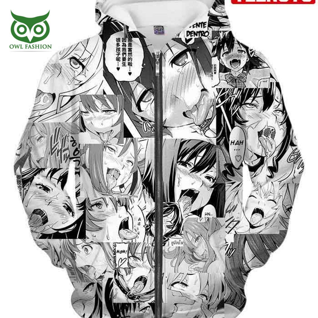 Anime Ahegao Hentai Face Hd 3d Aop Hoodie