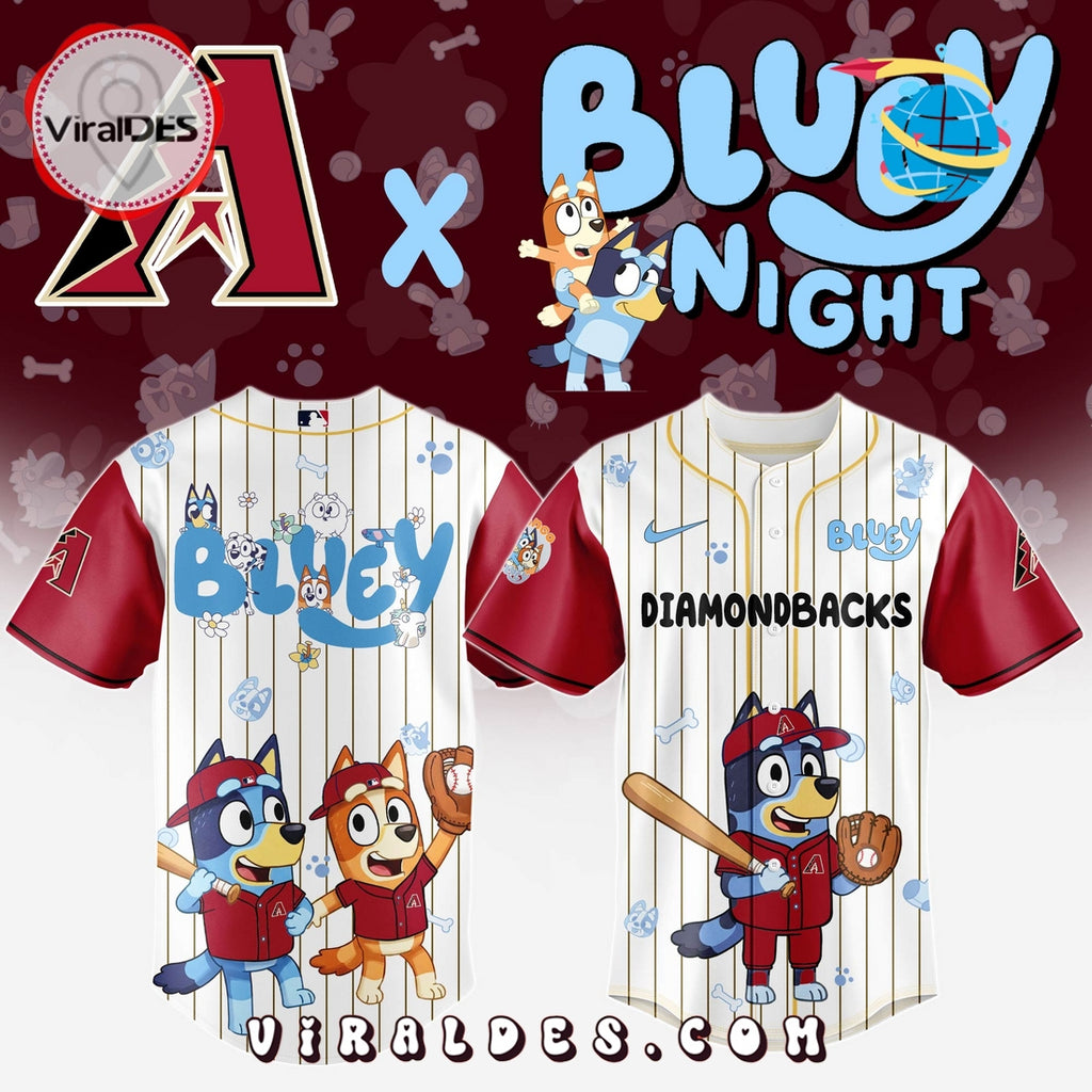 Arizona Diamondbacks MLB Bluey And Bingo 2025 Baseball Jersey