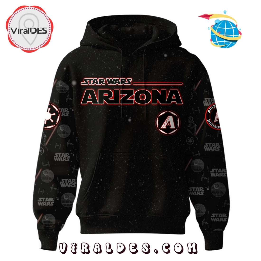 Arizona Diamondbacks MLB x Star War Night Hoodie, Jogger, Cap