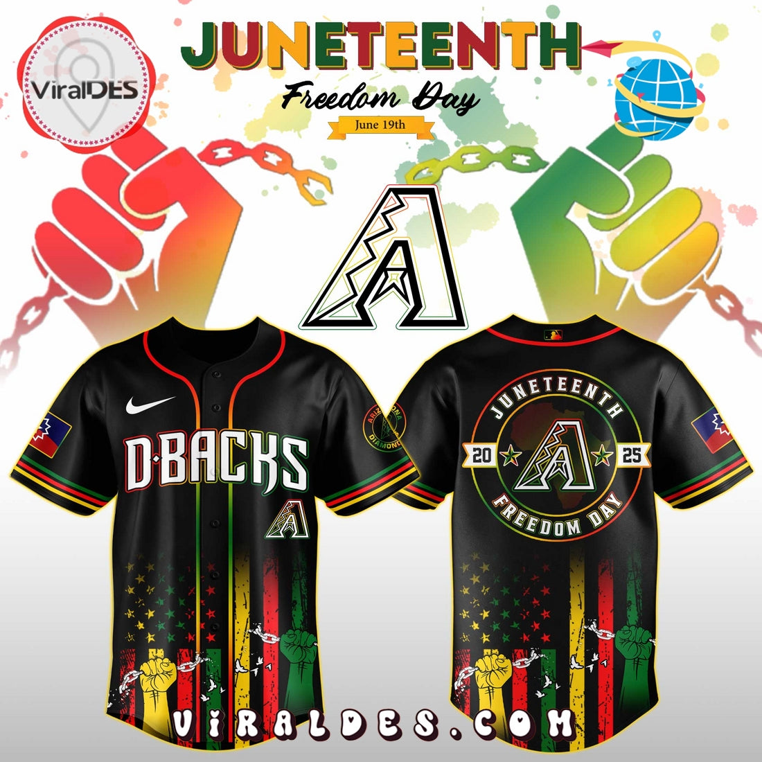 Arizona Diamondbacks x 2025 Juneteenth Day Jersey