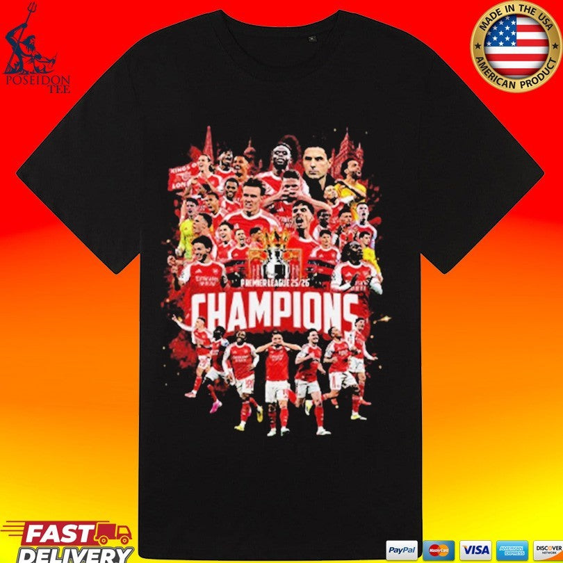 Arsenal Fc Premier League Champions 2025-26 T-shirt