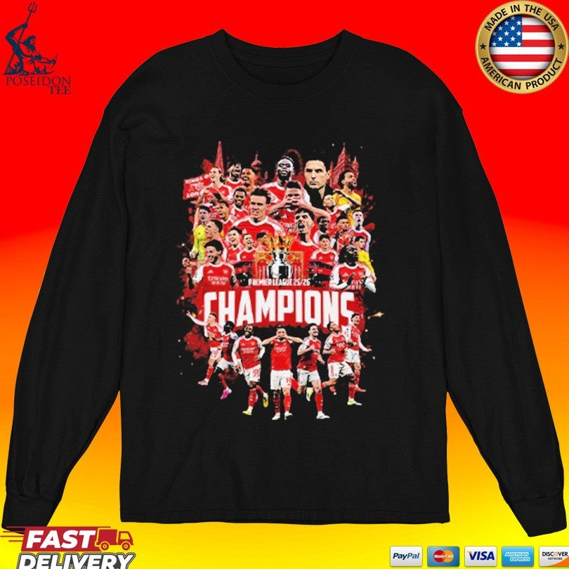 Arsenal Fc Premier League Champions 2025-26 T-shirt