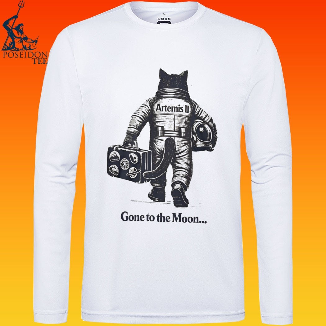Artemis II Gone To The Moon Mission Cat Astronaut T-shirt