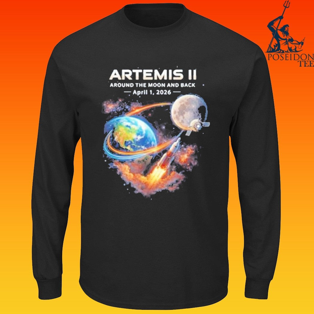 Artemis Ii Rocket Space Launch Back To The Moon Mission 2026 T-shirt