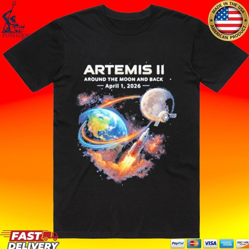 Artemis Ii Rocket Space Launch Back To The Moon Mission 2026 T-shirt