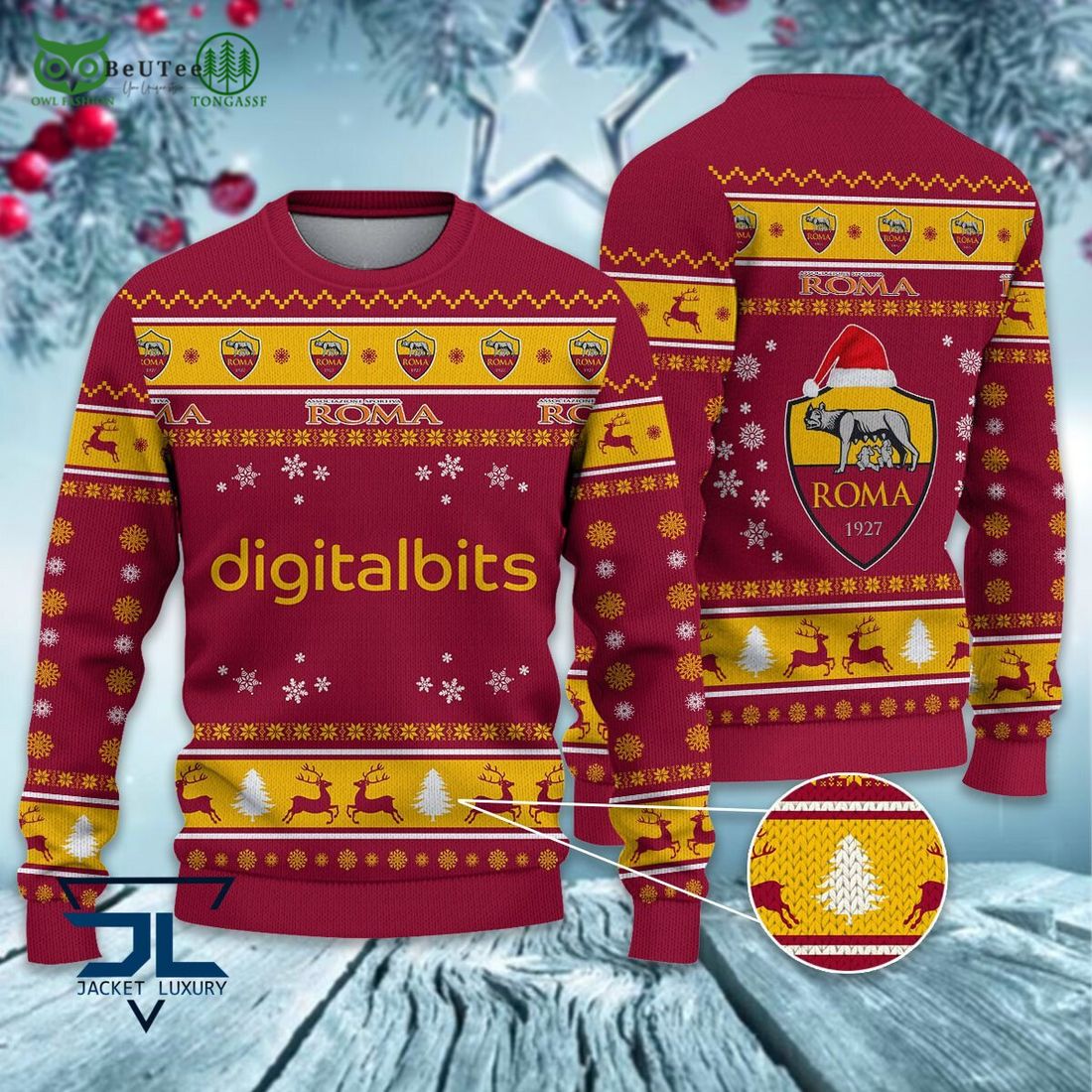 AS Roma Football Lega Serie A Ugly Sweater