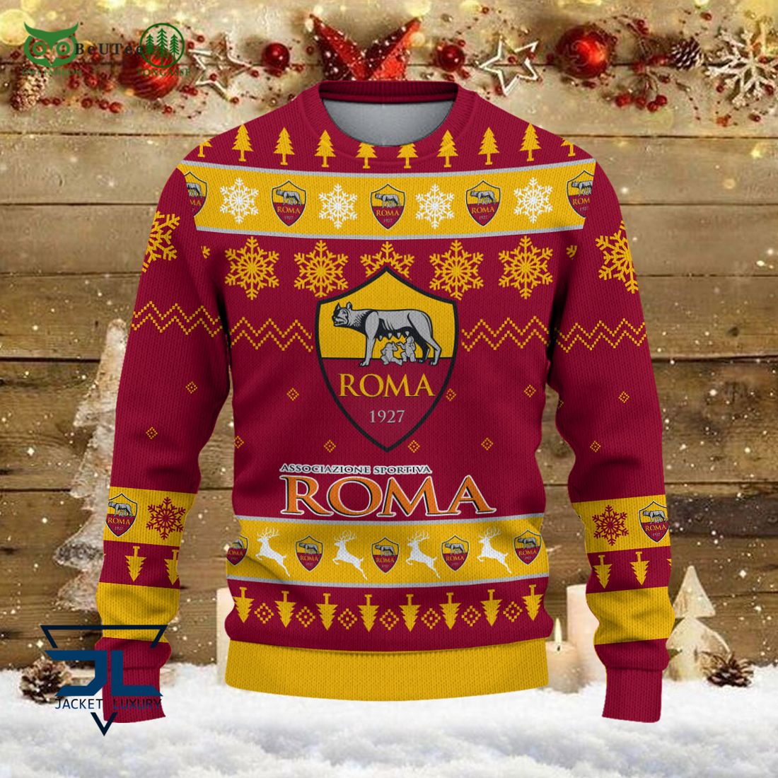 AS Roma Team Football Lega Serie A Ugly Sweater