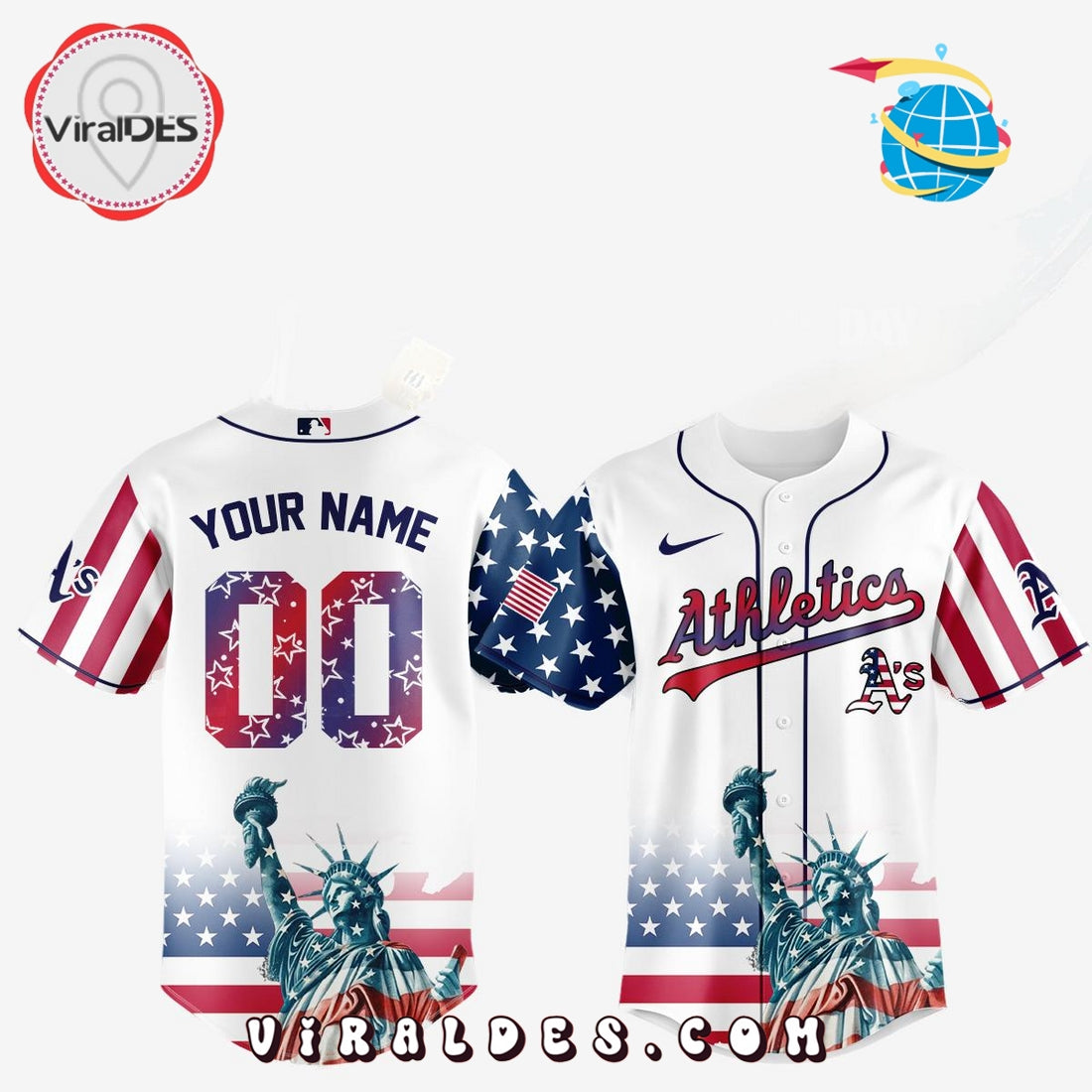 Athletics Custom Independence Day Baseball Jersey