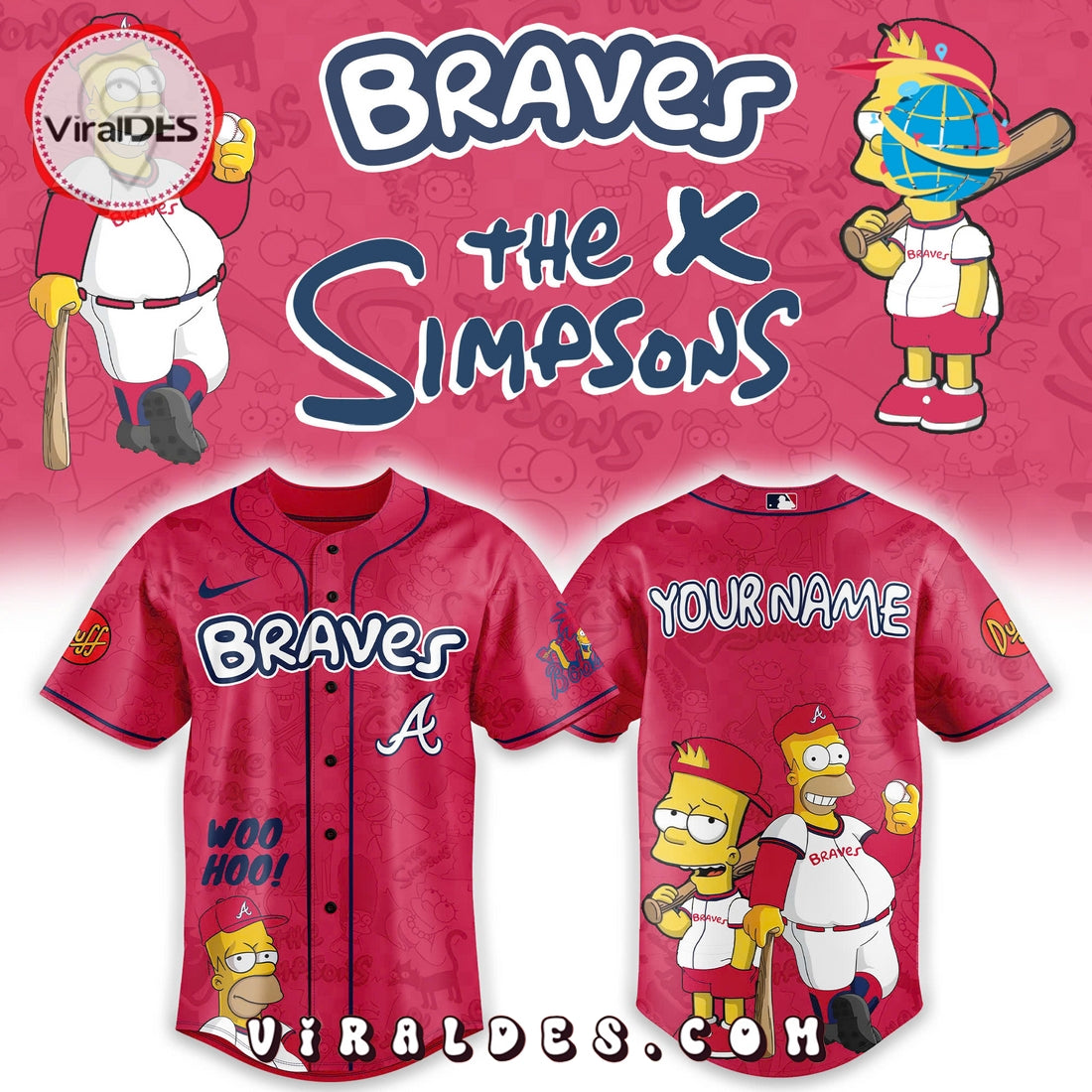 Atlanta Braves MLB The Simpsons Heritage Baseball Jersey