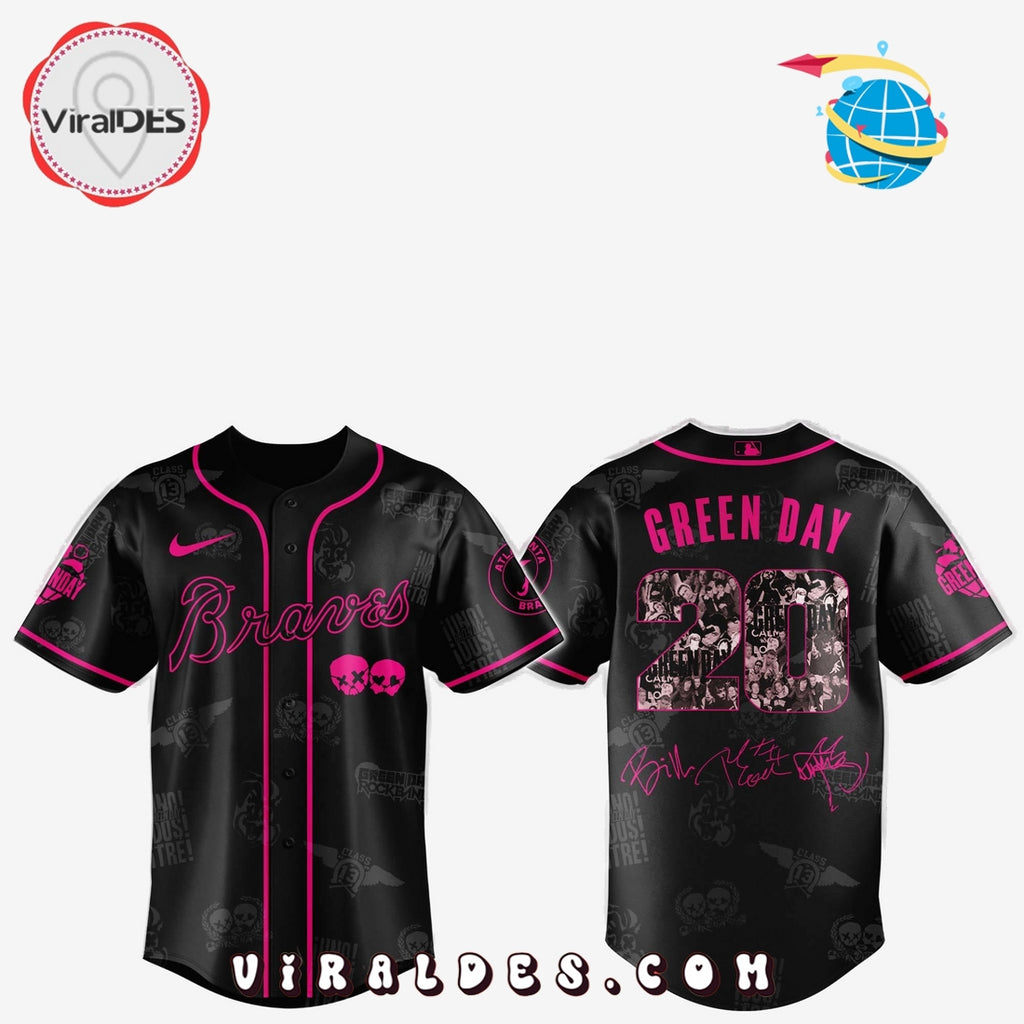 Atlanta Braves MLB x Green Day 20th Anniversary Baseball Jersey