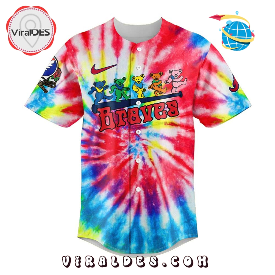 Atlanta Braves x Grateful Dead 2025 Baseball Jersey