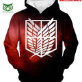 Attack On Titan Cool Survey Corps Emblem Hd 3d Aop Hoodie
