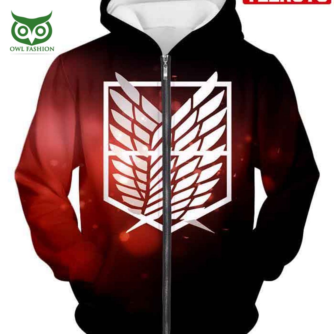 Attack On Titan Cool Survey Corps Emblem Hd 3d Aop Hoodie