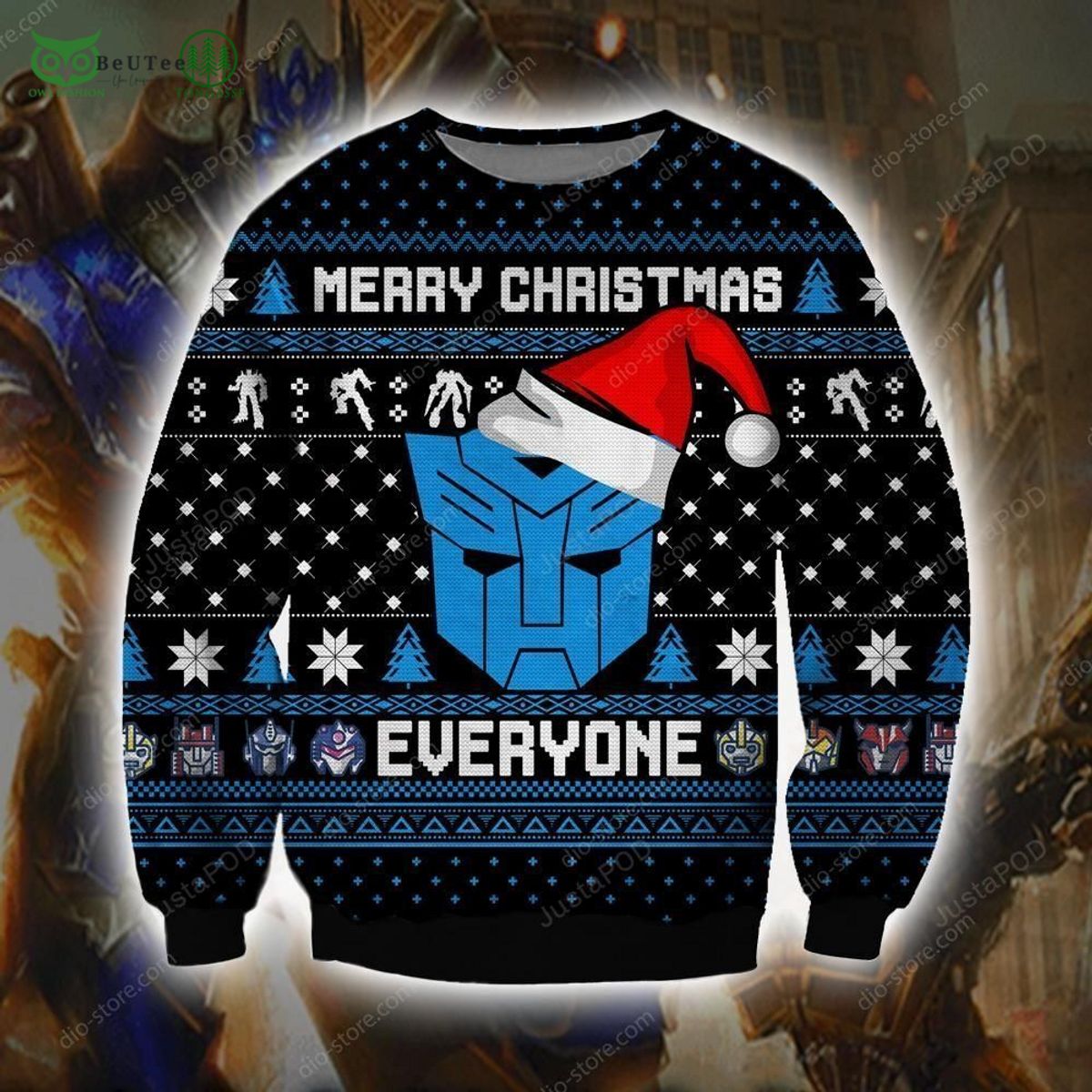 Autobot Transformers Santa Christmas Ugly Sweater