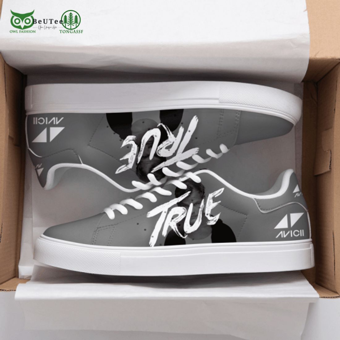 Avicii 3D Over Printed True Gray Stan Smith Shoes