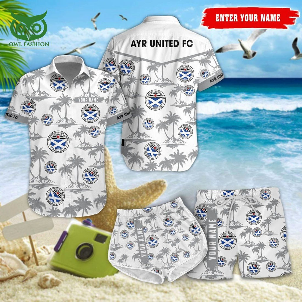 Ayr United F.C. SPFL Coconut Hawaiian Shirt Shorts