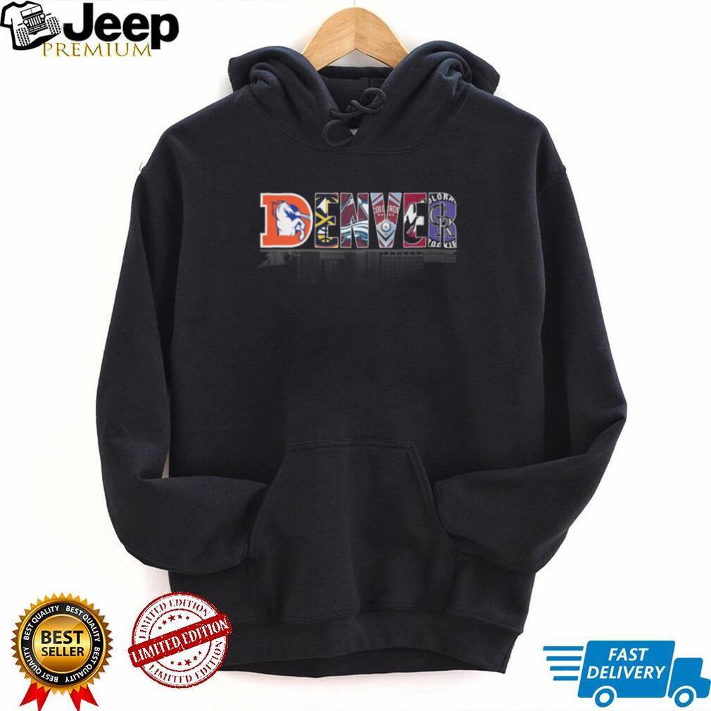 Denver City Skyline All Sports Teams Mashup Logo T Shirt