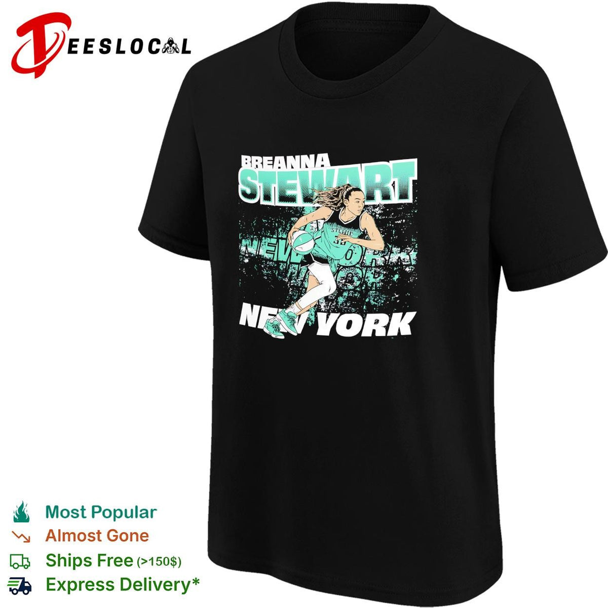 Breanna Stewart number 30 New York Liberty basketball action poster shirt