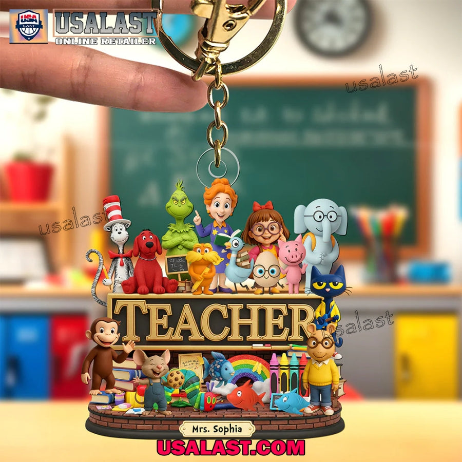 Back To School Children’s Book Acrylic Keychain Gift For Teacher