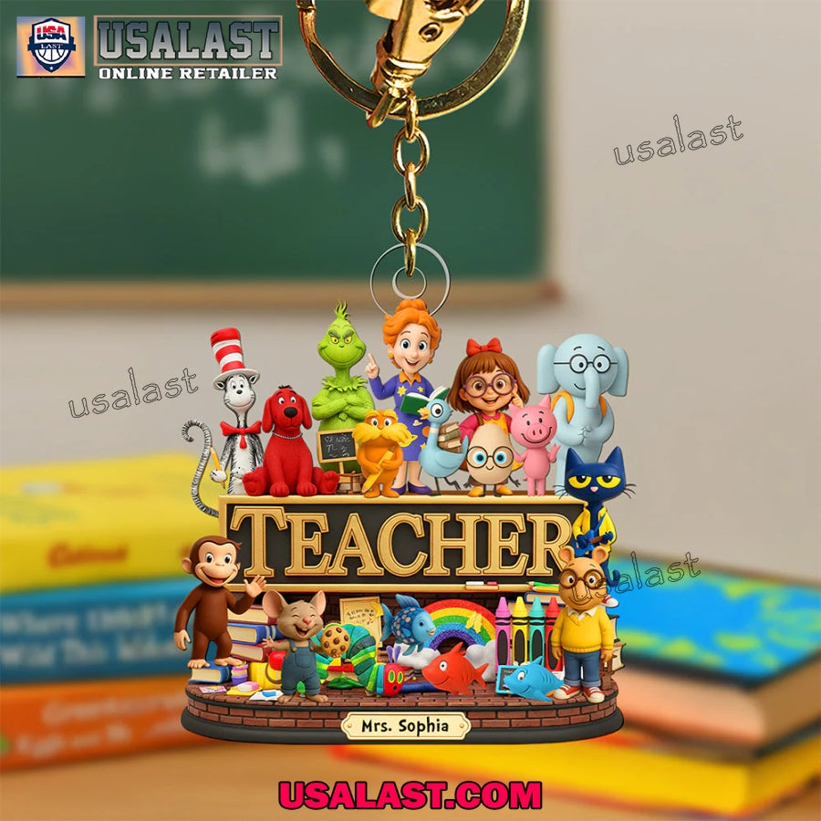 Back To School Children’s Book Acrylic Keychain Gift For Teacher