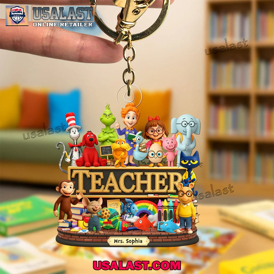 Back To School Children’s Book Acrylic Keychain Gift For Teacher