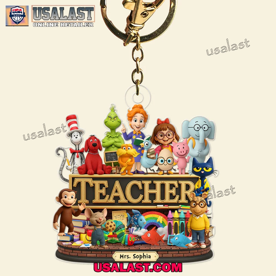 Back To School Children’s Book Acrylic Keychain Gift For Teacher
