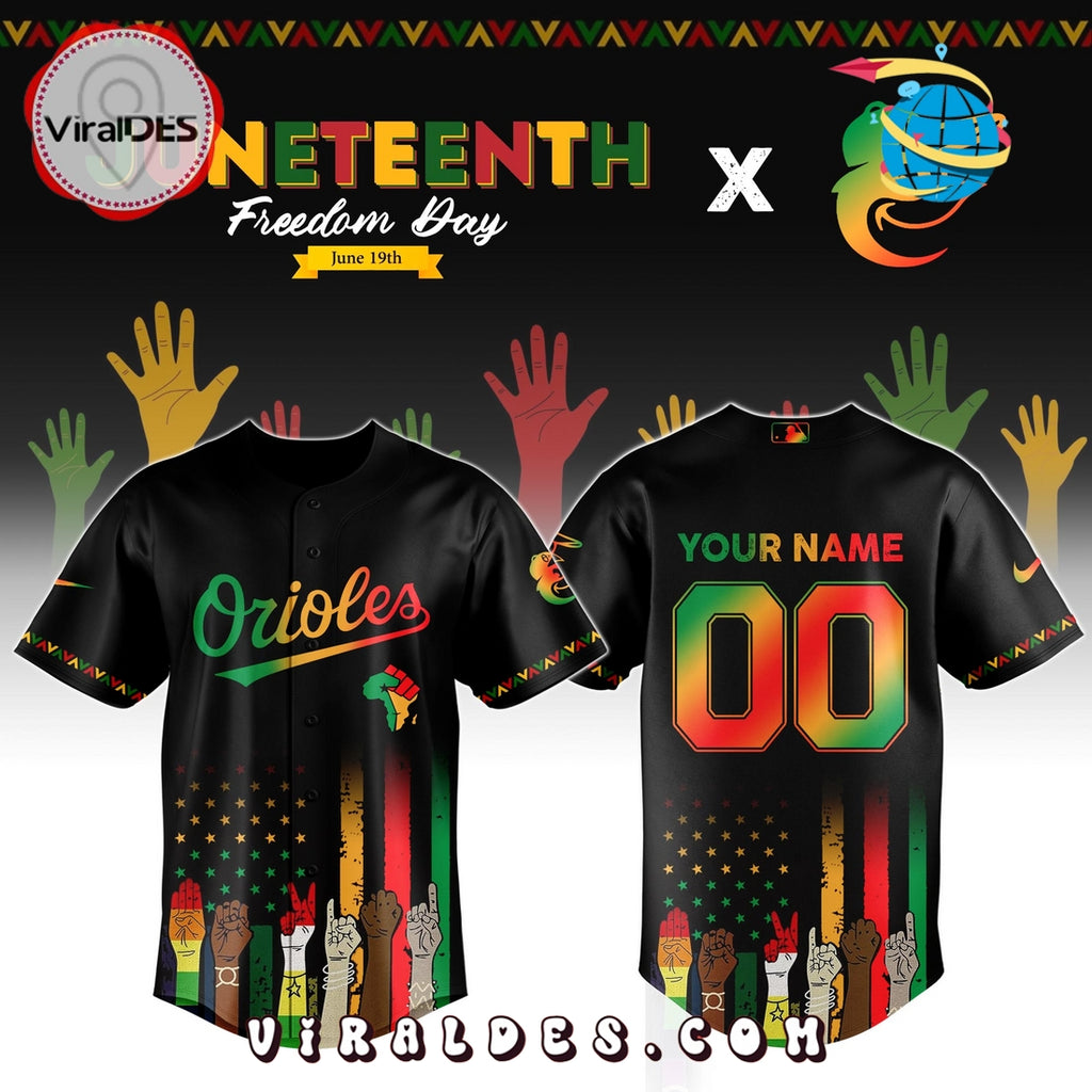 Baltimore Orioles Custom MLB Juneteenth Baseball Jersey