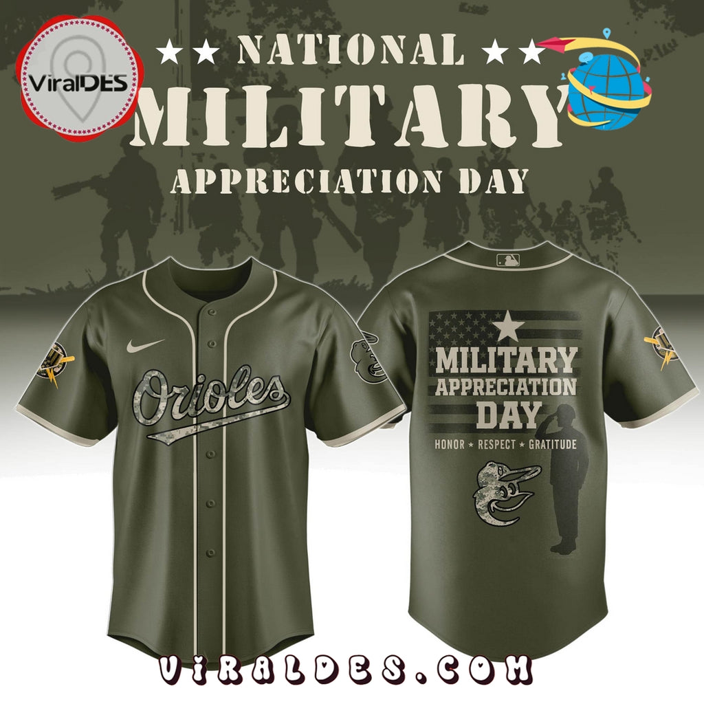 Baltimore Orioles MLB Military Appreciation Day Baseball Jersey
