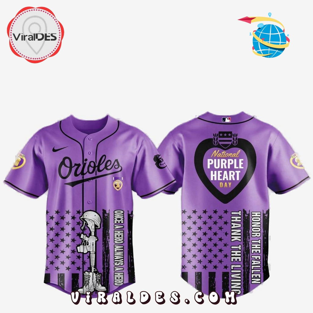 Baltimore Orioles MLB x Purple Heart Day Baseball Jersey