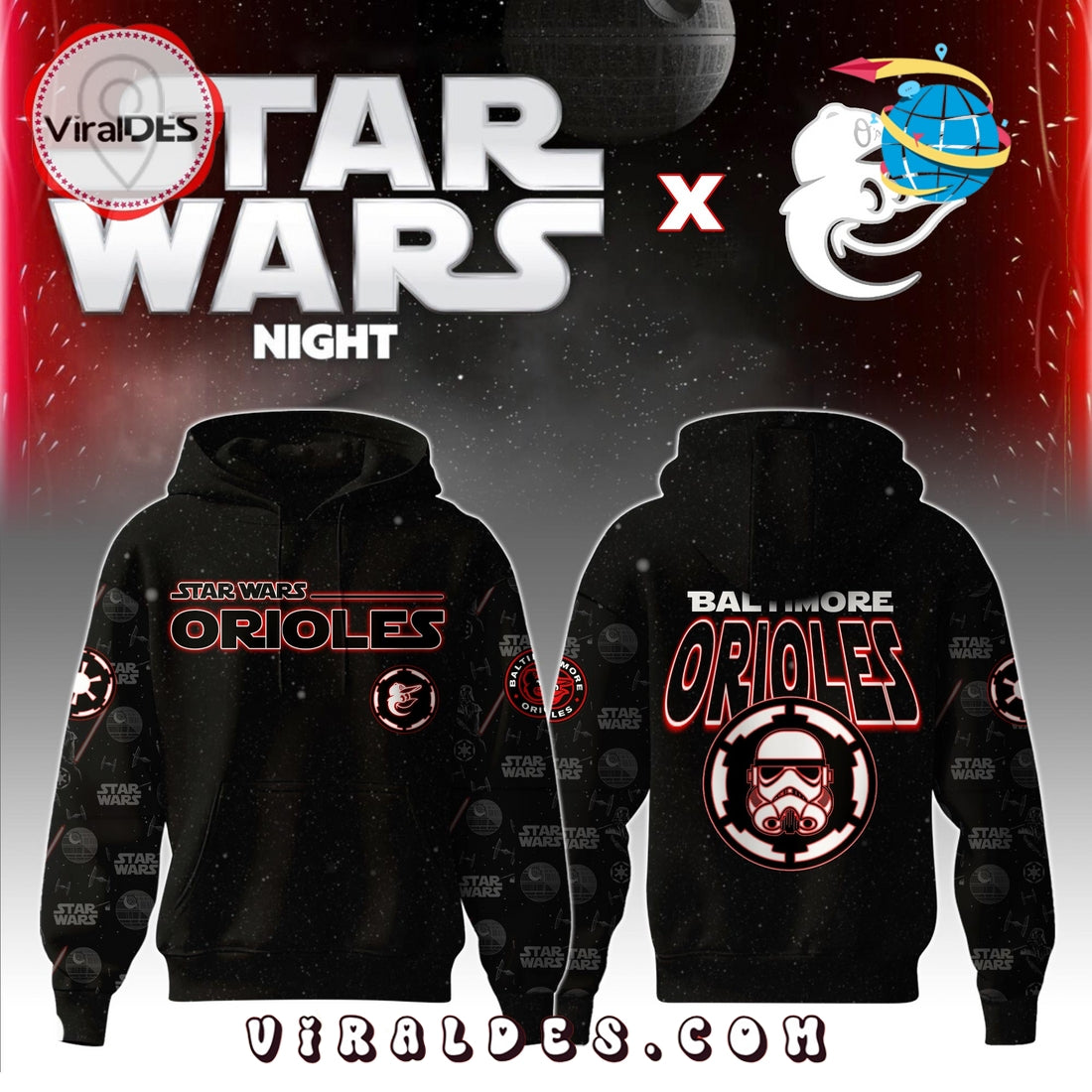 Baltimore Orioles MLB x Star War Night Hoodie, Jogger, Cap
