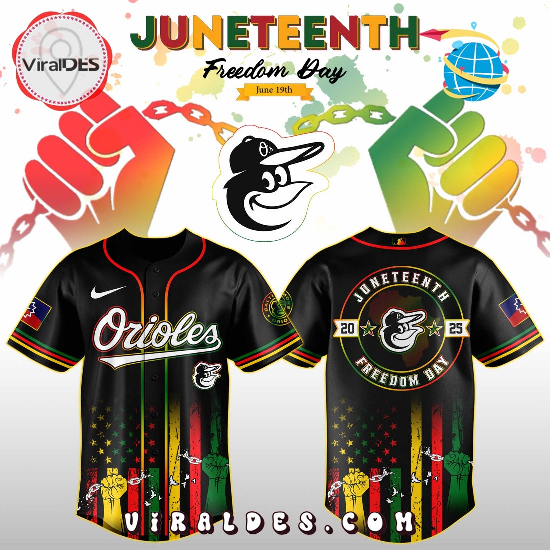 Baltimore Orioles x 2025 Juneteenth Day Jersey