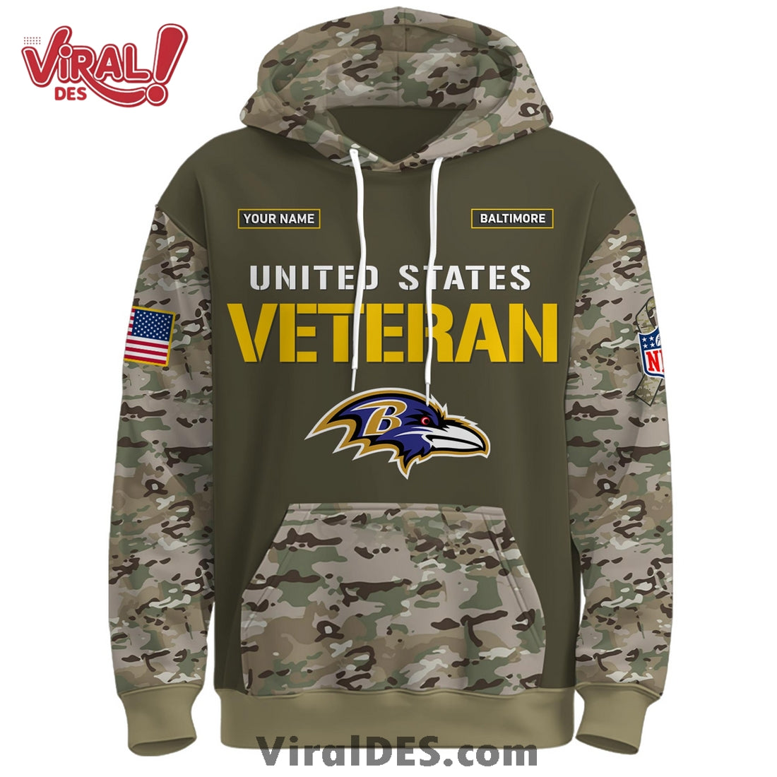 Baltimore Ravens 2025 Salute to Service Hoodie, Long Pants
