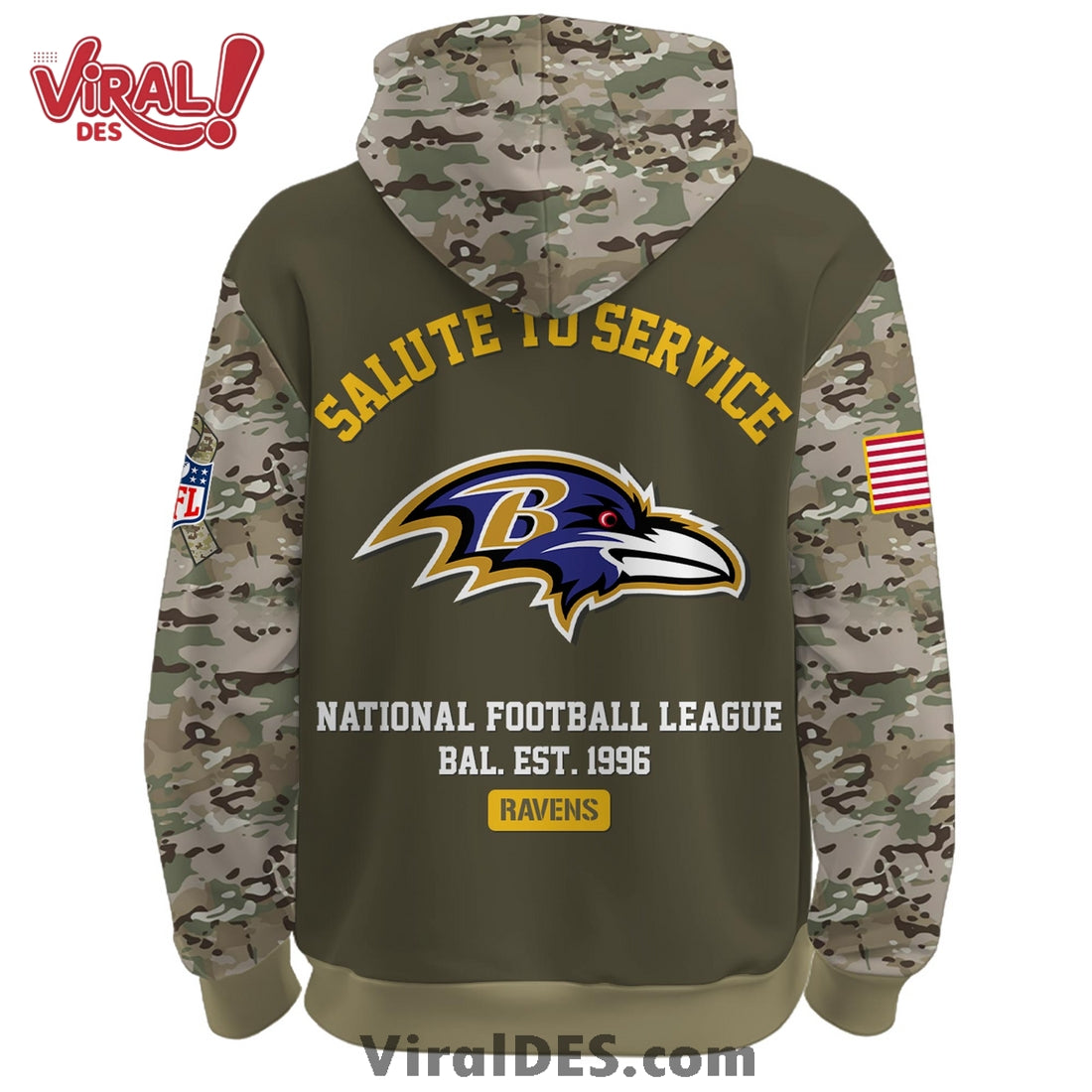 Baltimore Ravens 2025 Salute to Service Hoodie, Long Pants