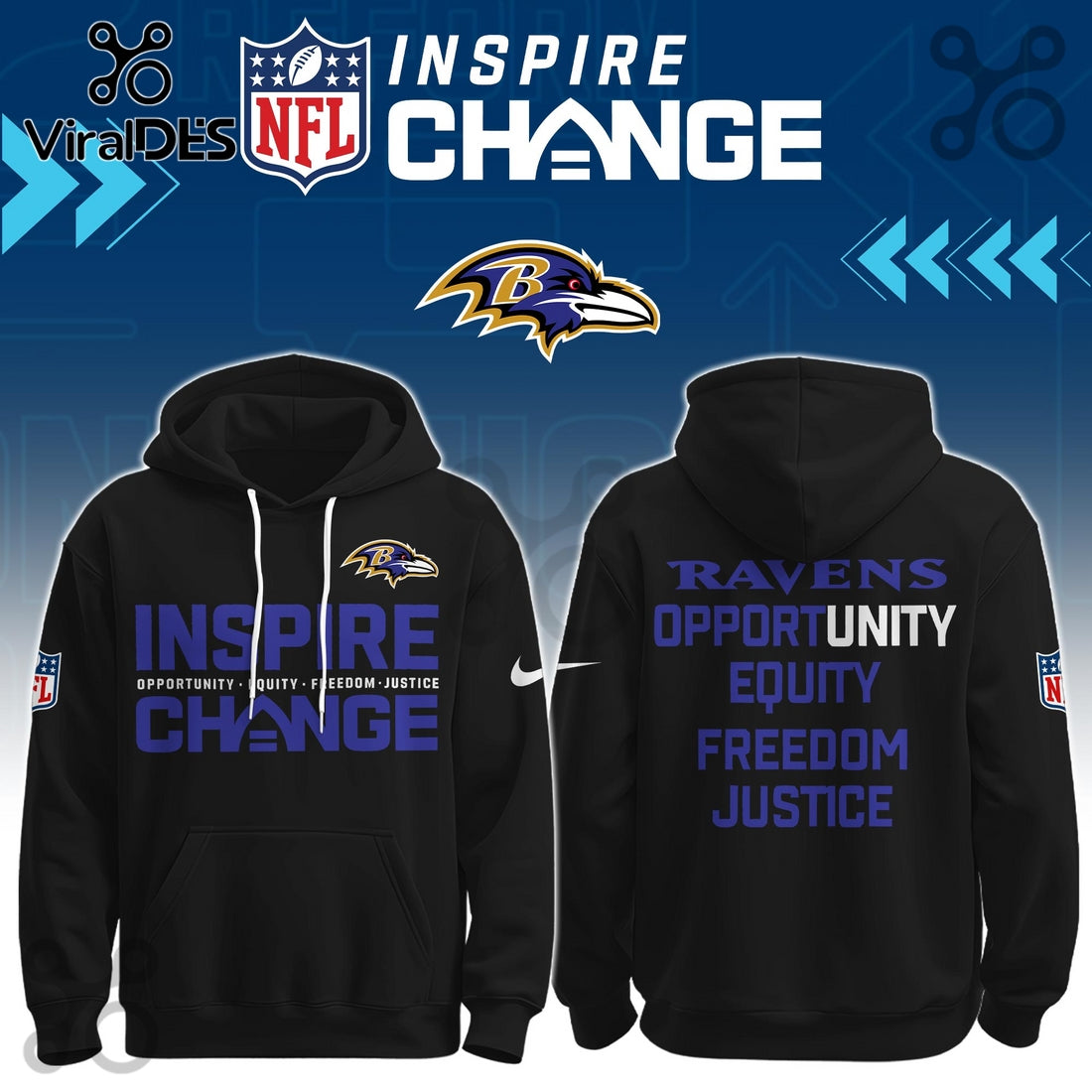 Baltimore Ravens Inspire Change Limited Editions Hoodie And Joggers