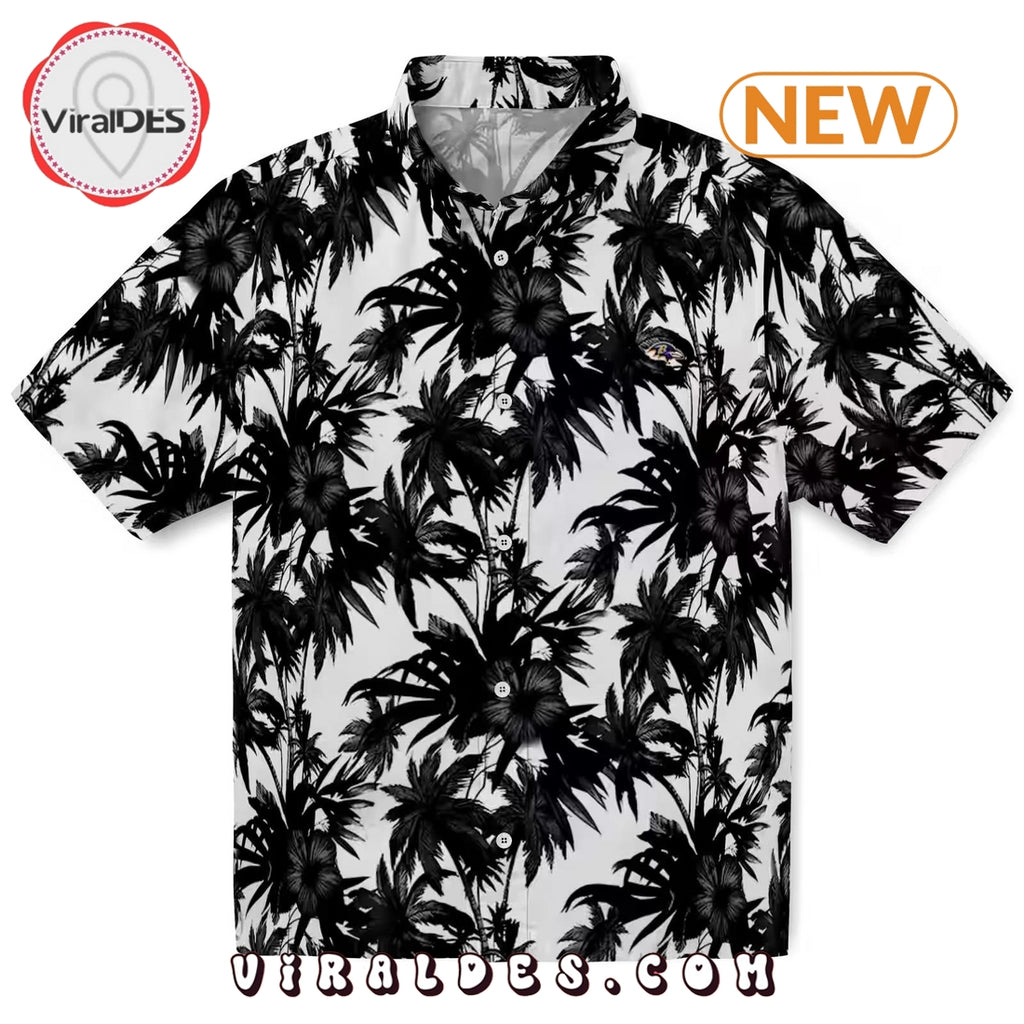 Baltimore Ravens Palm Motifs Hawaiian Shirt