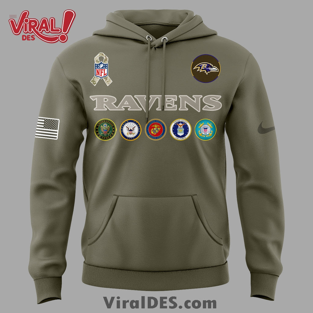 Baltimore Ravens Salute to Service Hoodie 2025