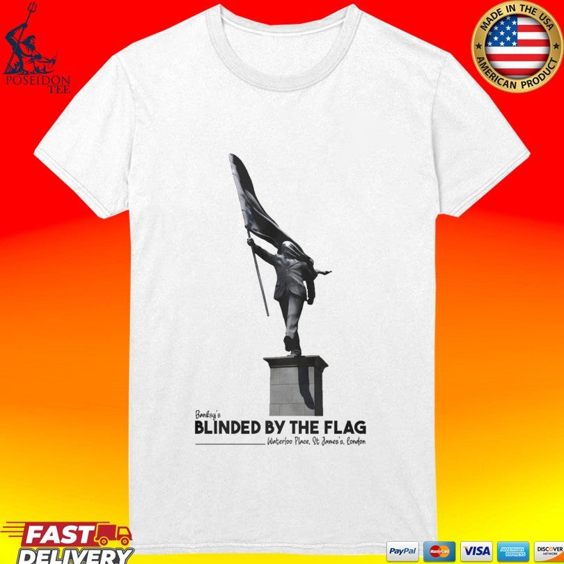 Banksy London Statue Blinded By The Flag T-shirt