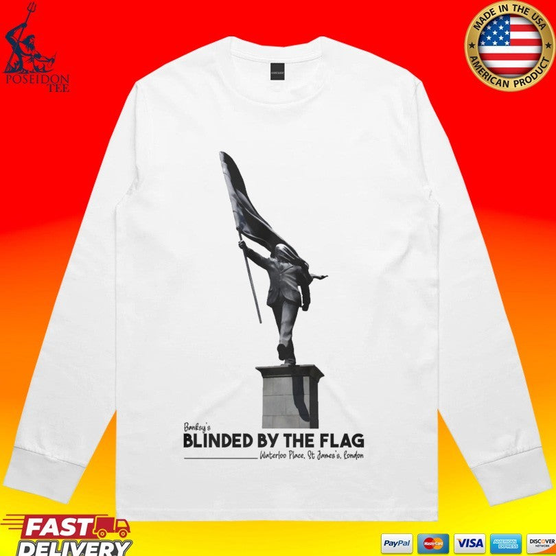 Banksy London Statue Blinded By The Flag T-shirt