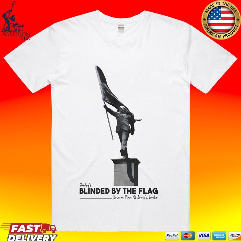 Banksy London Statue Blinded By The Flag T-shirt