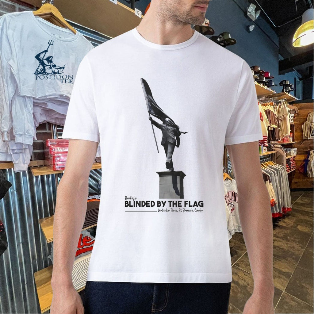Banksy London Statue Blinded By The Flag T-shirt