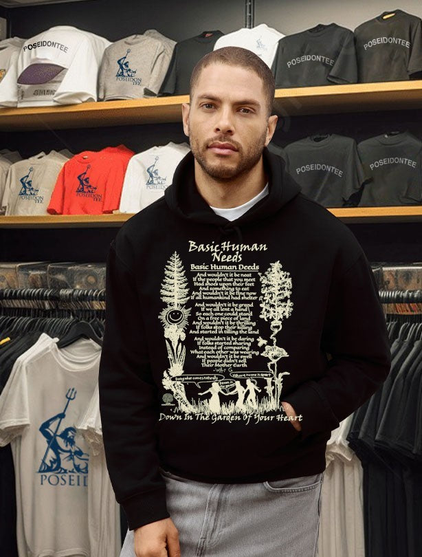 Basic Human Needs Down In The Garden Of Your Heart Beige T-shirt