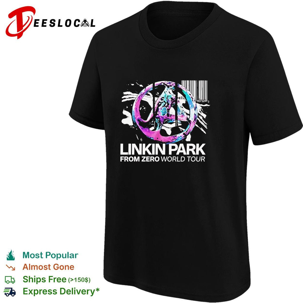 Linkin Park From Zero world tour paint splatter peace sign logo graphic shirt